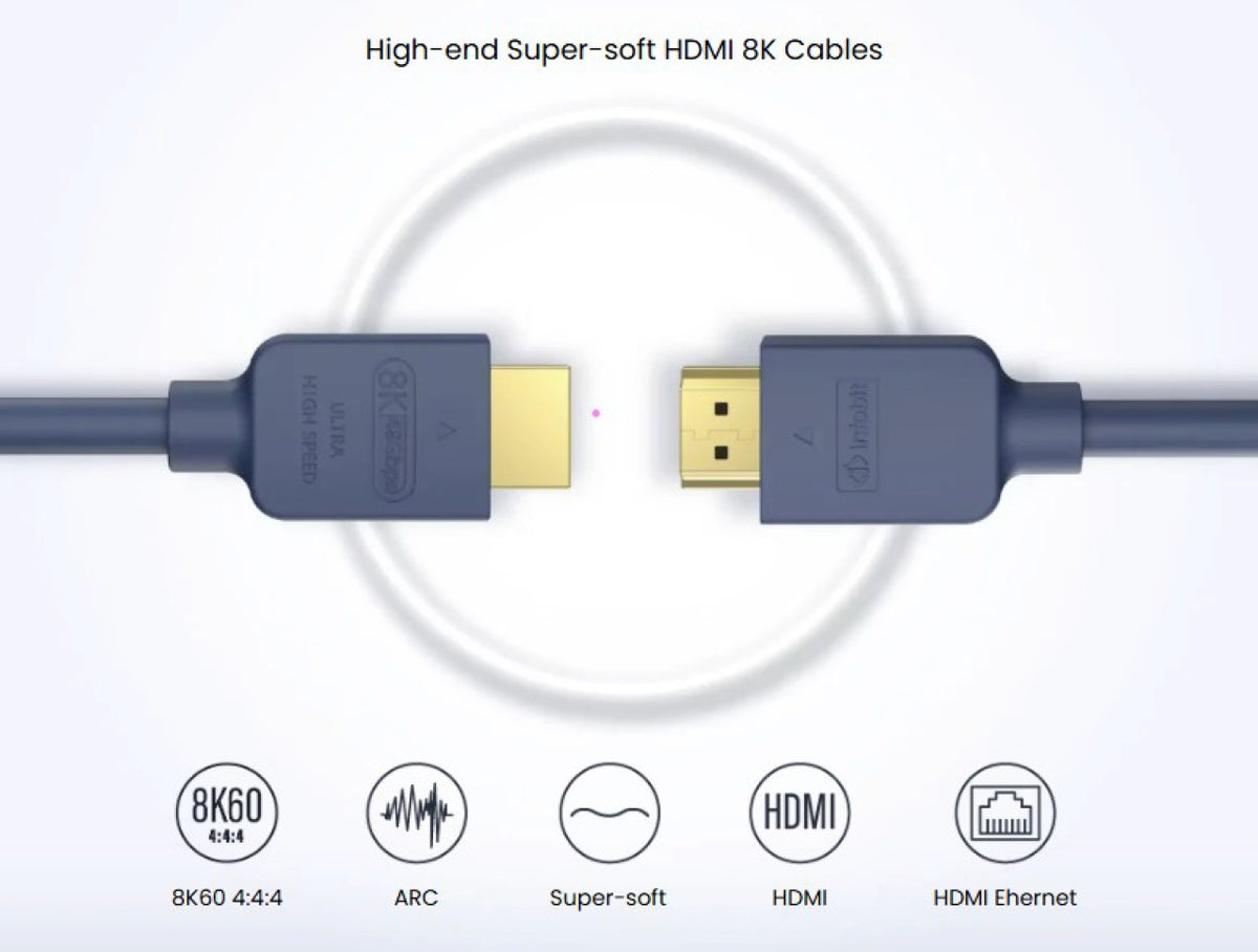 AH-HDMI-PSS-1 - 1M Blue 8K Super Soft HDMI 2.1 Premium Cable - SKU 3721963