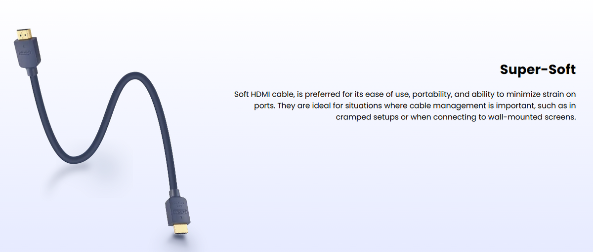 AH-HDMI-PSS-1 - 1M Blue 8K Super Soft HDMI 2.1 Premium Cable - SKU 3721963
