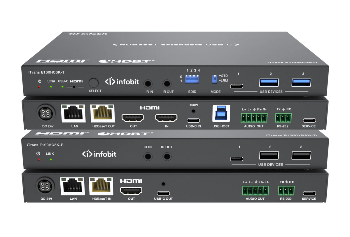 100W Scaling USBC & HDMI to USBC & HDMI 2 I/P to 2 O/P UC Extension Kit 100M - AH-E100HC3K - SKU 3727460