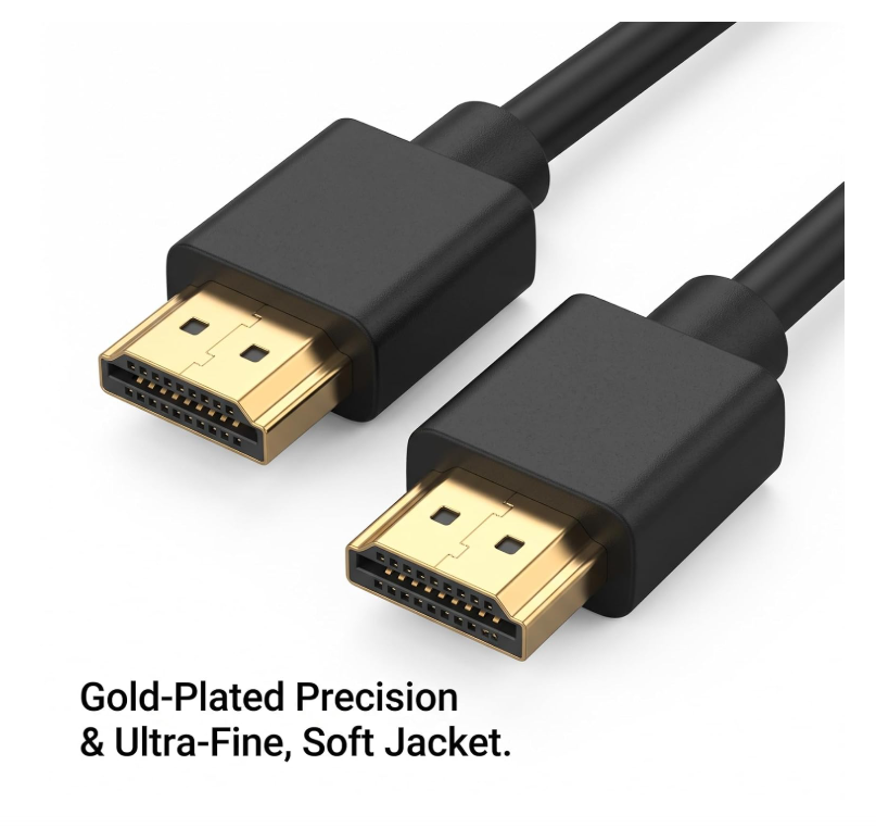 4K-THIN-HDMI2.0-MM-0.3M - 0.3M Black Thin Series 4K HDMI 2.0 Premium Cable - SKU23900100003