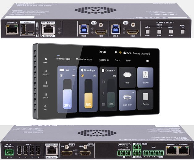 5. New Kit - AH-TPX-4x3-TX-3x3-RX-CTP Large UC Room Control BDL - 4x3 to 3x3 plus 6.9Inch TP system Bundle 100M Extension - Local SKU 6143314