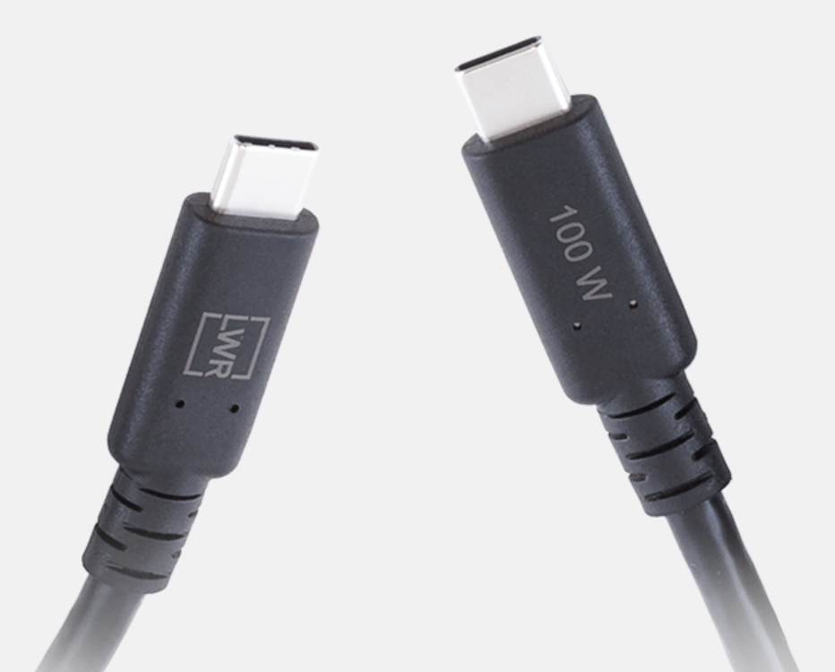 T100A 1M 100W 20Gbps USBC Male to USBC Male Full Featured eMarker LWR Certified CBL