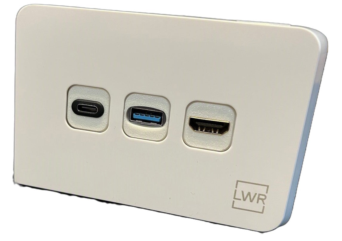AU MADE - Palinka USBC HDMI USBA WP White - USBC-HDMI-USBA WPMECH-W SKU's 23531000, 23511100 & 23521110 & 23532110