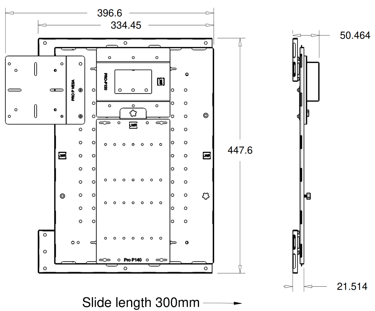 LWRA - UD Smart Slide Tray Mount Kit PRO P300S