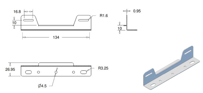 Taurus Hardware TAB Mounts Pair - T.A.B. Wing Brackets