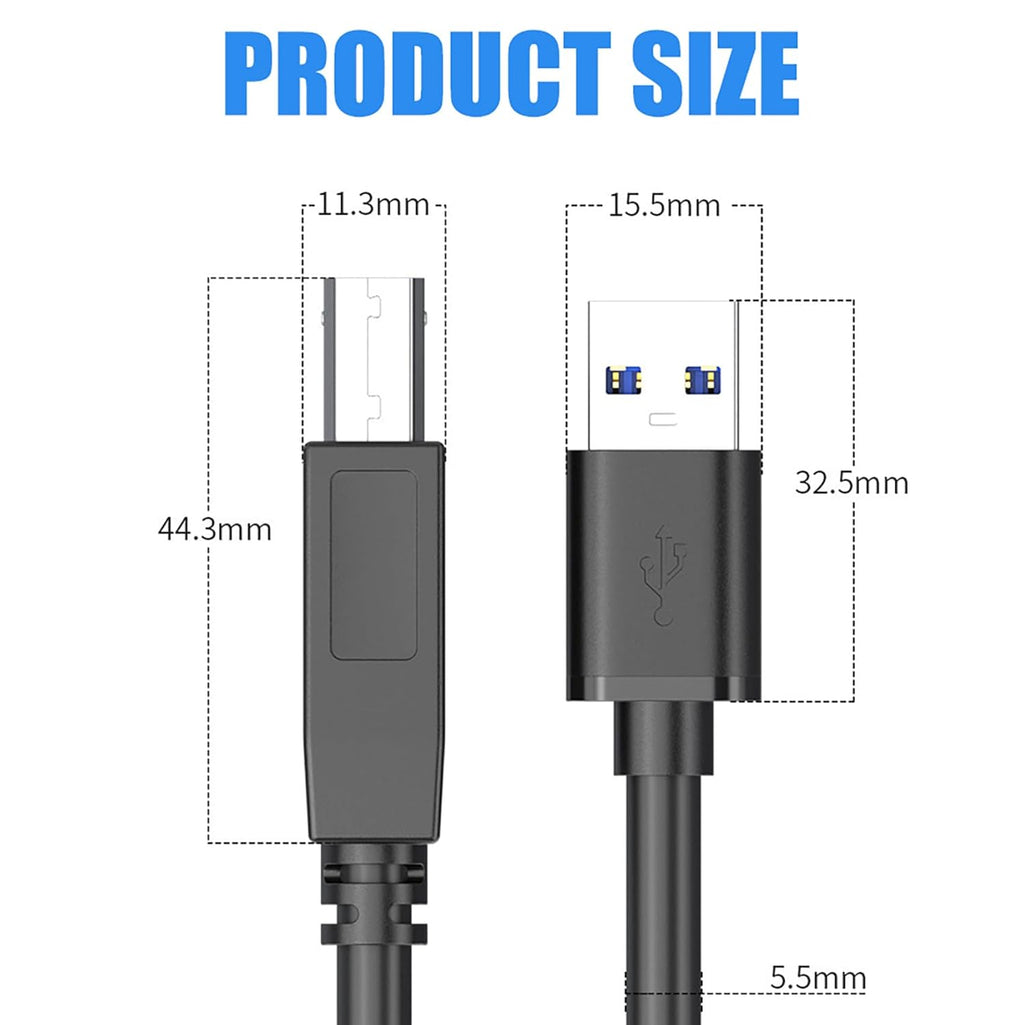 LWRA-USB3-A-B-MCBL2M USB3.0 USB-A Male to USBB Male 2M BLK